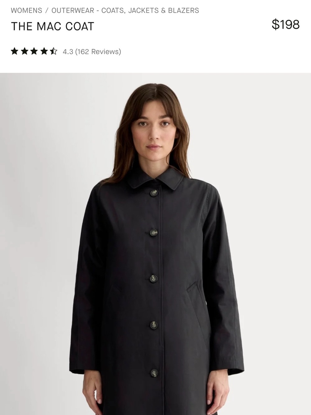 Everlane Black The Mac Coat